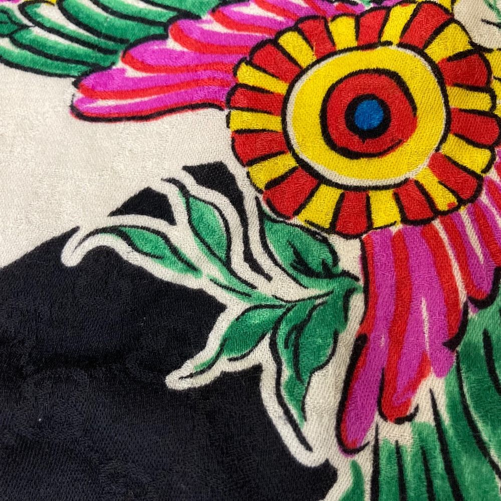 良品 GUCCI グッチ シェブロン フラワー GG 大判ストール ショール