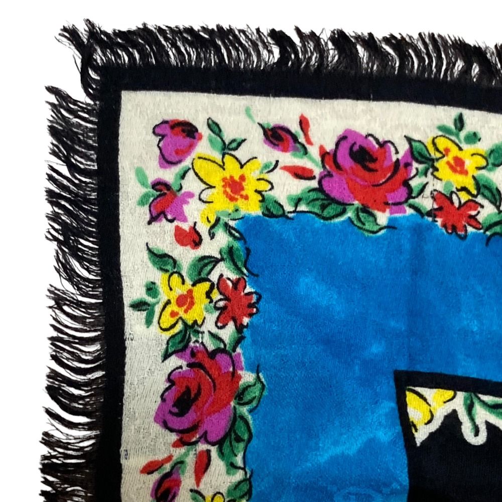 良品 GUCCI グッチ シェブロン フラワー GG 大判ストール ショール