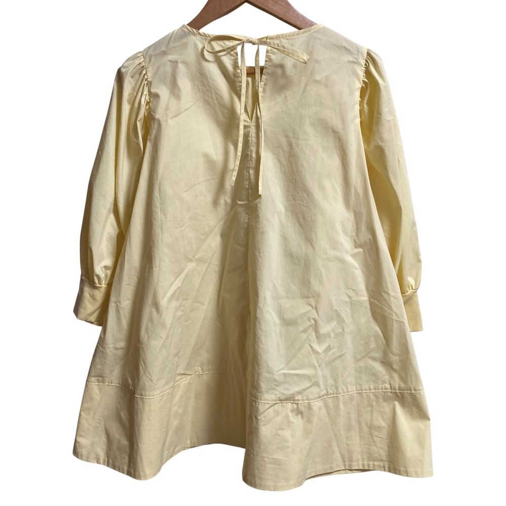 22SS yori ヨリ ランタンAラインブラウス ハーフスリーブ プルオーバー YR2221-052SM サイズF イエロー レディース 古着