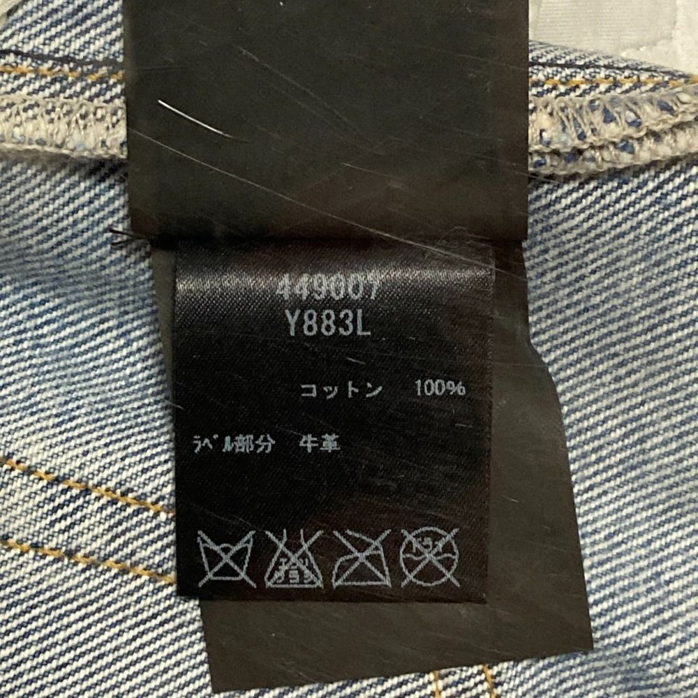  SAINT LAURENT PARIS サンローランパリ ハートスタッズ デニムショートパンツ 449007 サイズ24 ブルー レディース 古着 ショートパンツ ハーフパンツ パンツ