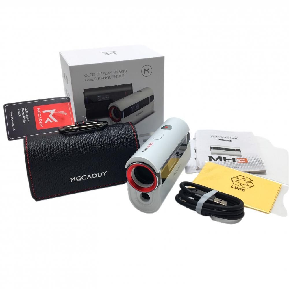 超 エムジーキャディ 飛距離計 白 MH 3 通電 済み ケース付きゴルフ MGCADDY