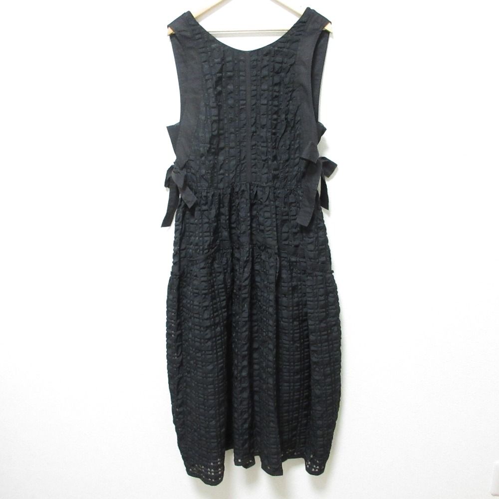 23 SS 3.1 Phillip Lim 3.1フィリップリム サイドリボンノースリーブ フ ワンピース サイズ2 ブラック レディース 古着