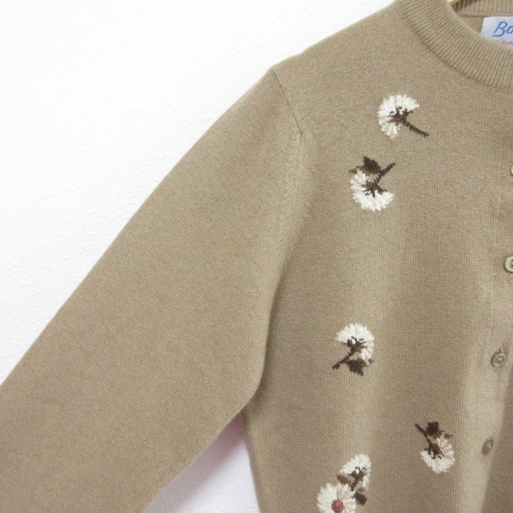 【美品】BALLANTYNE　バランタイン　カシミヤ100%花柄カーディガン 美品 Ballantyne バランタイン スコットランド製 フラワー刺繍