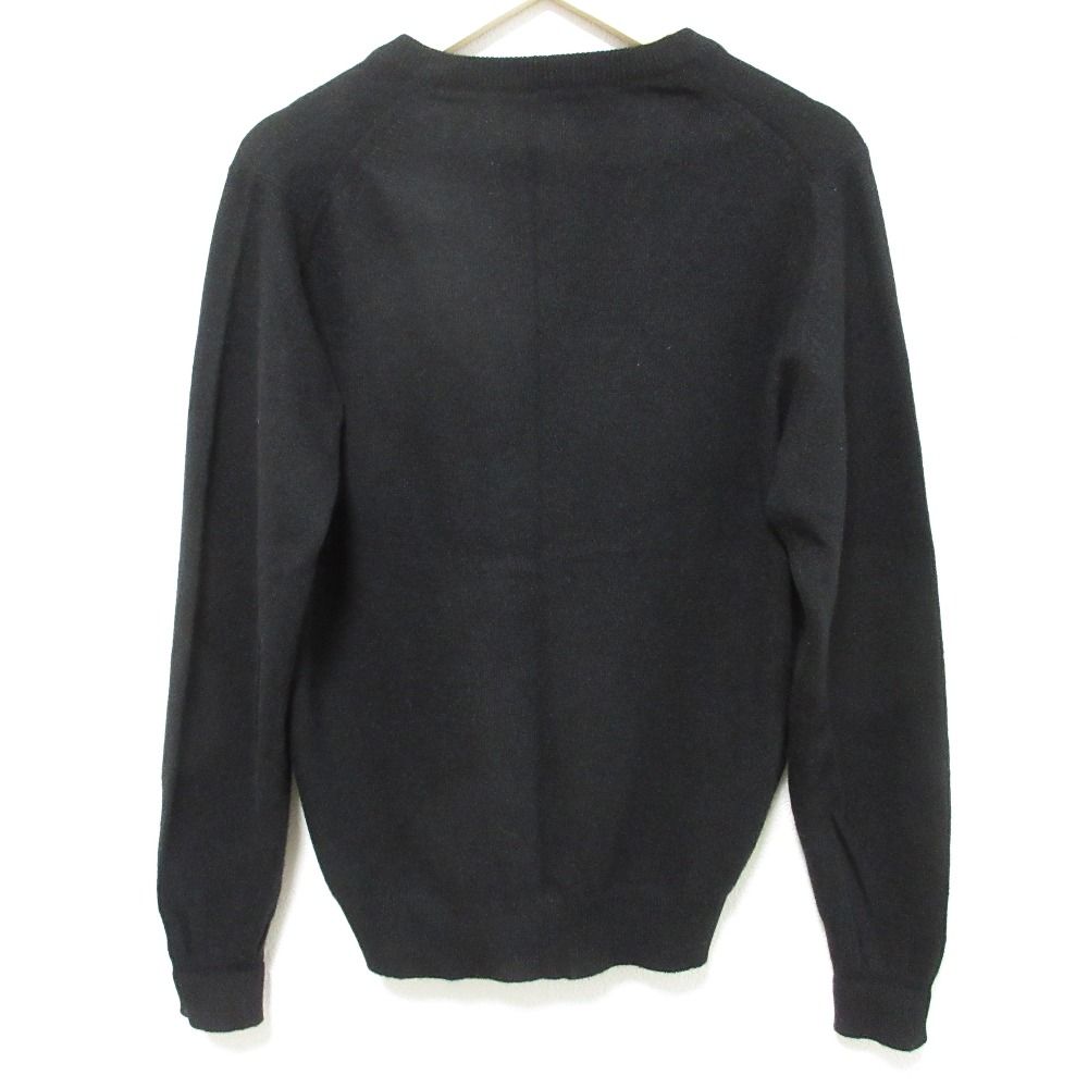 Ballantyne バランタイン スコットランド製 フラワー刺繍 カシミヤ100％ ニットカーディガン サイズ36 92cm ブラック レディース 古着