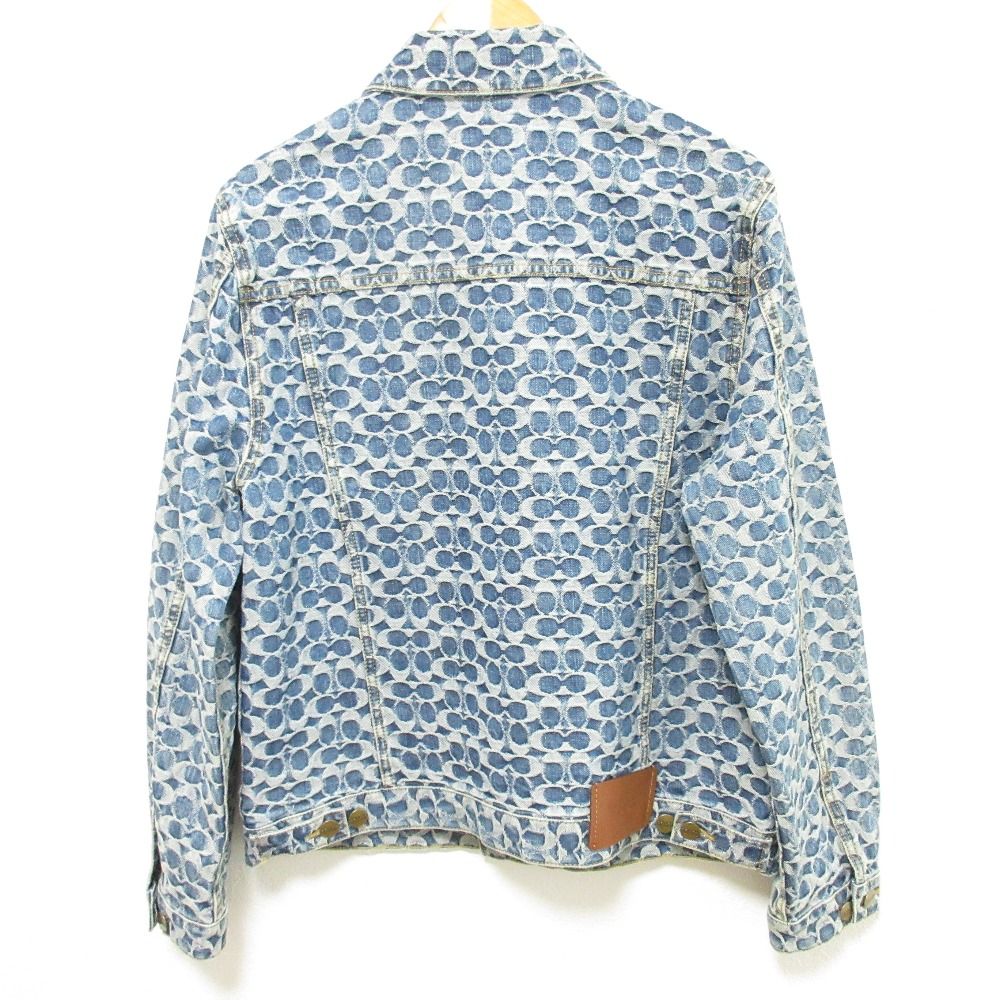 COACH コーチ オール オーバー シグネチャー デニムジャケット C9198 サイズM インディゴ メンズ 古着