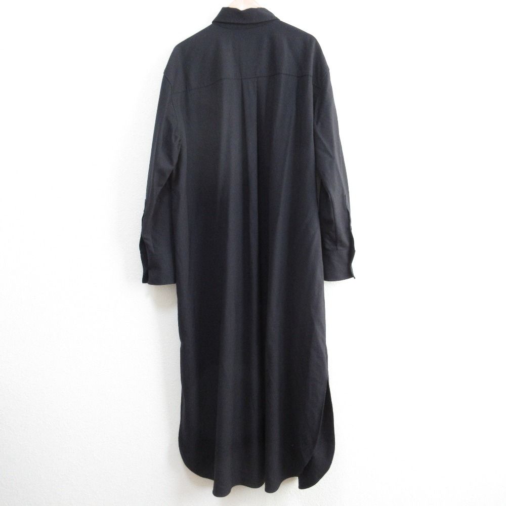 24 AW Theory セオリー WOOL PL FLANNEL OS MAXI シャツワンピース サイズS ネイビー レディース 古着