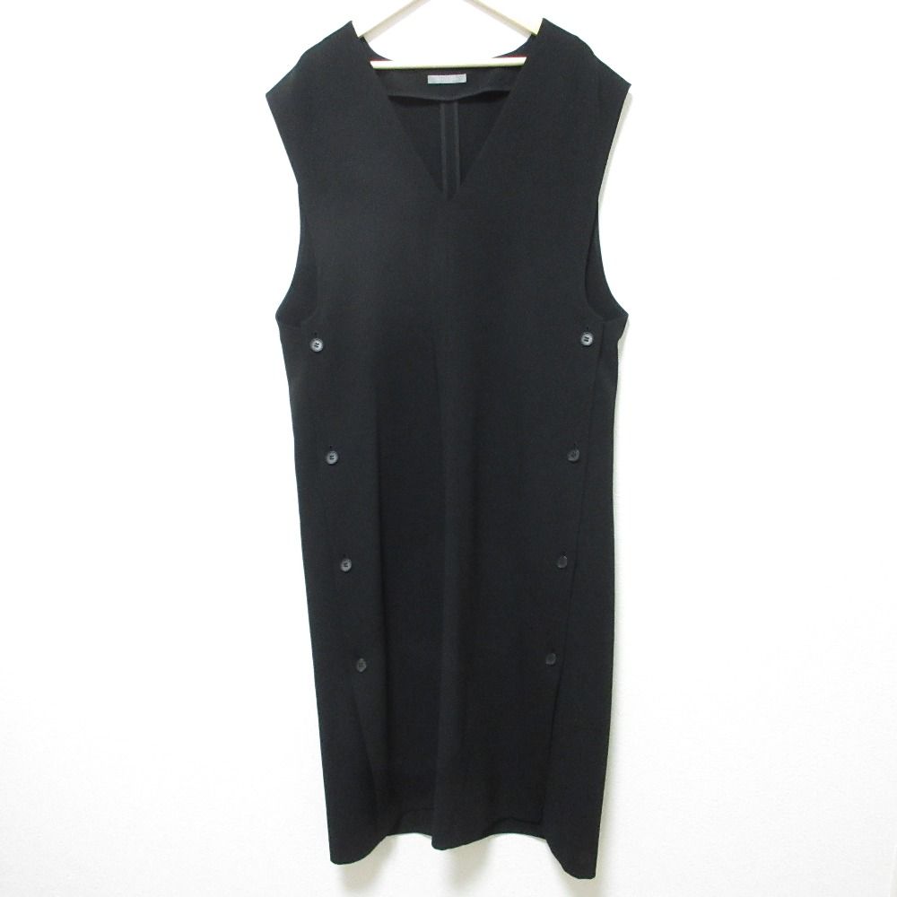 25SS theory luxe セオリーリュクス LUVE KONA Vネック ノースリーブ ワンピース サイズ40 ブラック レディース 古着