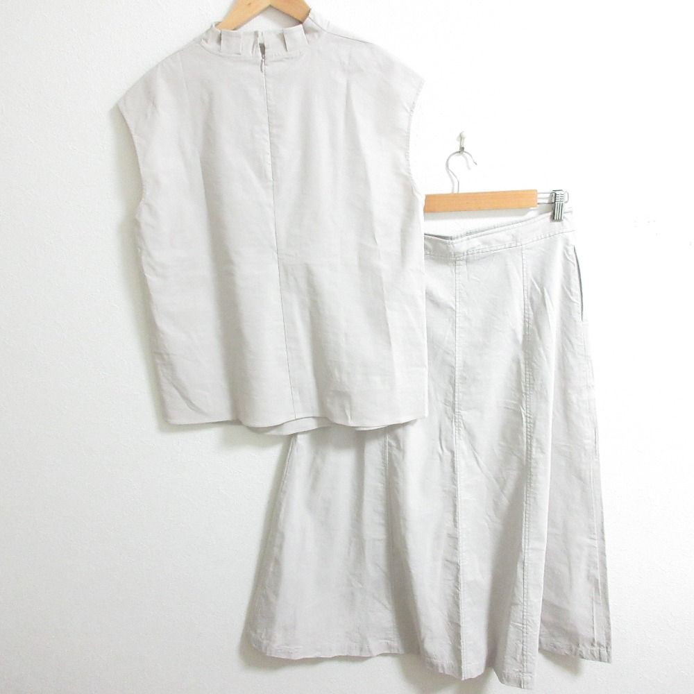 25SS theory luxe セオリーリュクス LUSH LINEN SHAYNE ESLY ブラウス スカート セットアップ サイズ38 40 アイスグレー レディース 古着