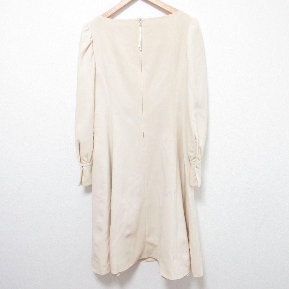 FOXEY フォクシー Camille Dress ウール ドレス ワンピース 42436 サイズ40 ライトベージュ レディース 古着