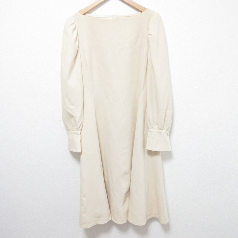 FOXEY フォクシー Camille Dress ウール ドレス ワンピース 42436 サイズ40 ライトベージュ レディース 古着