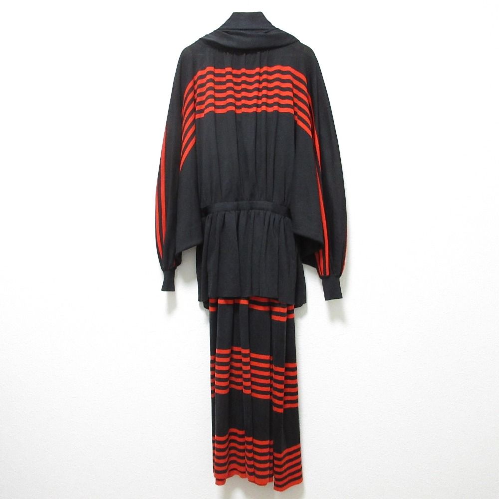 ISSEY MIYAKE イッセイミヤケ ヴィンテージ ワンピース ジャケット アンサンブル ブラック レッド レディース 古着
