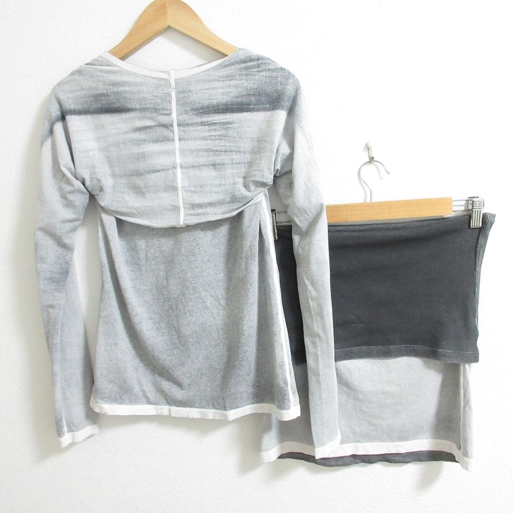MM6 Maison Margiela エムエムシックス メゾンマルジェラ ボレロ Tシャツ スカート 3点セット グレー レディース 古着