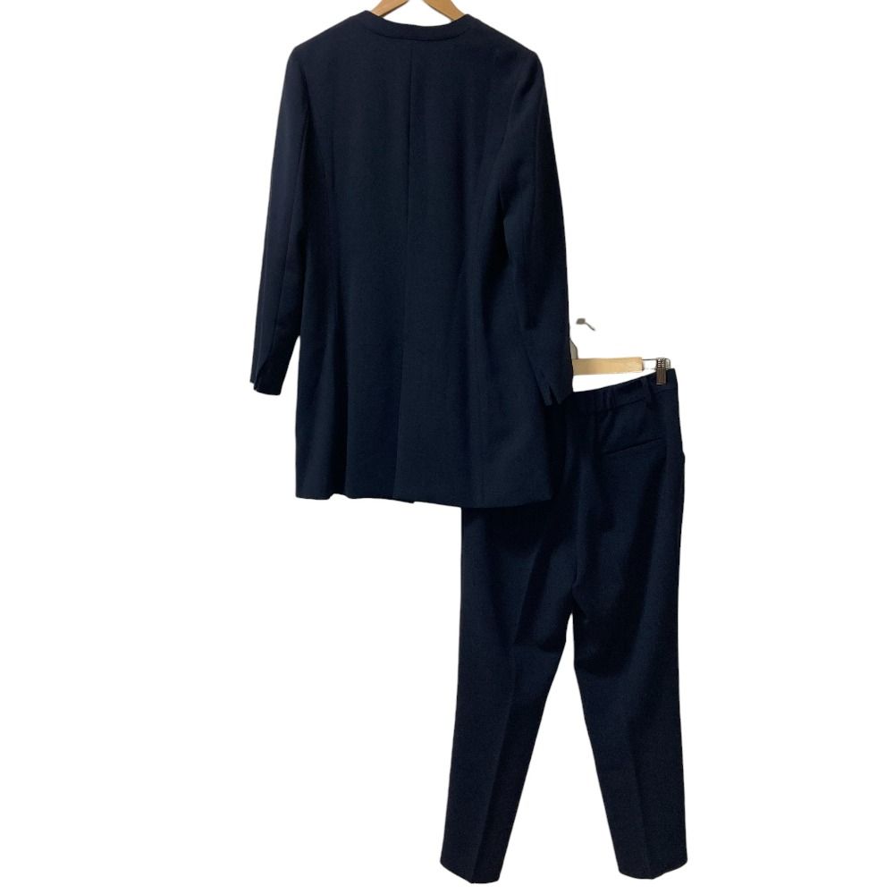 SOEJU ソージュ ストレッチファイン ノー ジャケット パンツ スーツ セットアップ L XL ネイビー レディース 古着