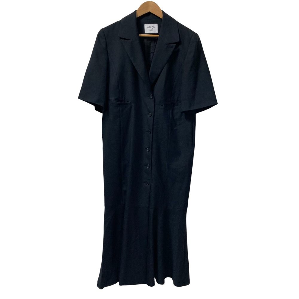 アキラナカ Waltz Jacket dress 五分袖 ジャケットドレス ワンピース WW 2201 BK サイズ2 ブラック レディース 古着