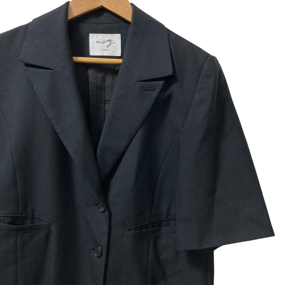 アキラナカ Waltz Jacket dress 五分袖 ジャケットドレス ワンピース WW 2201-BK サイズ2 ブラック レディース 古着