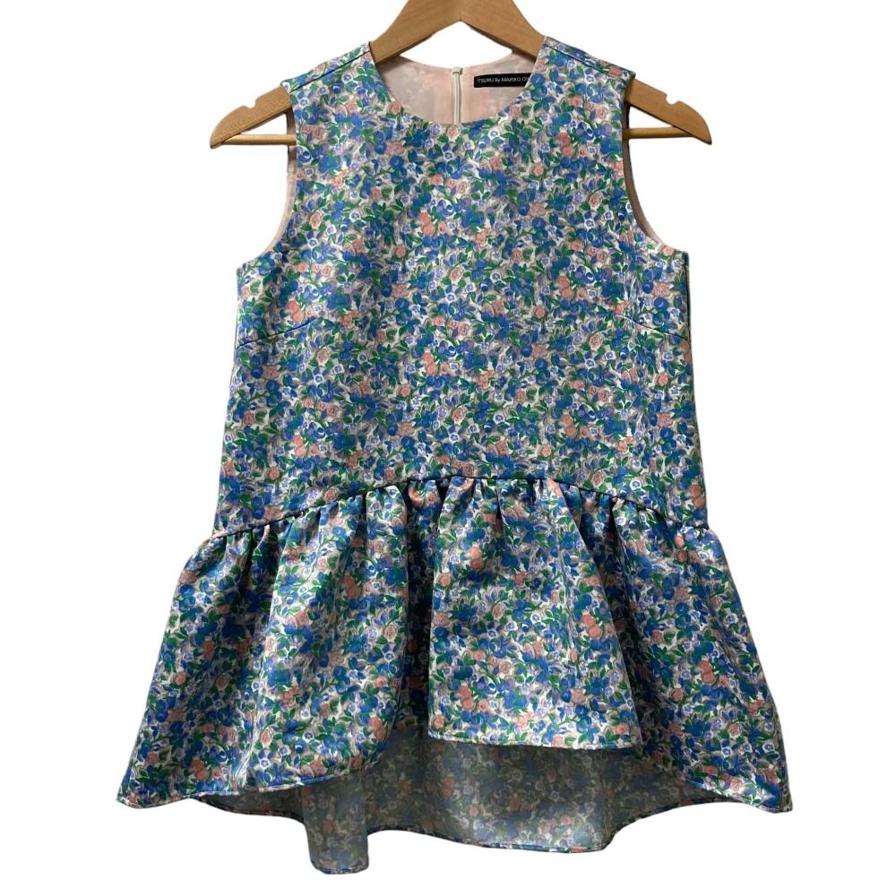 23SS TSURU by Mariko Oikawa ツルバイマリコオイカワ Matine バックリボン ブラウス BL-1239930 フリーサイズ ブルー レディース 古着