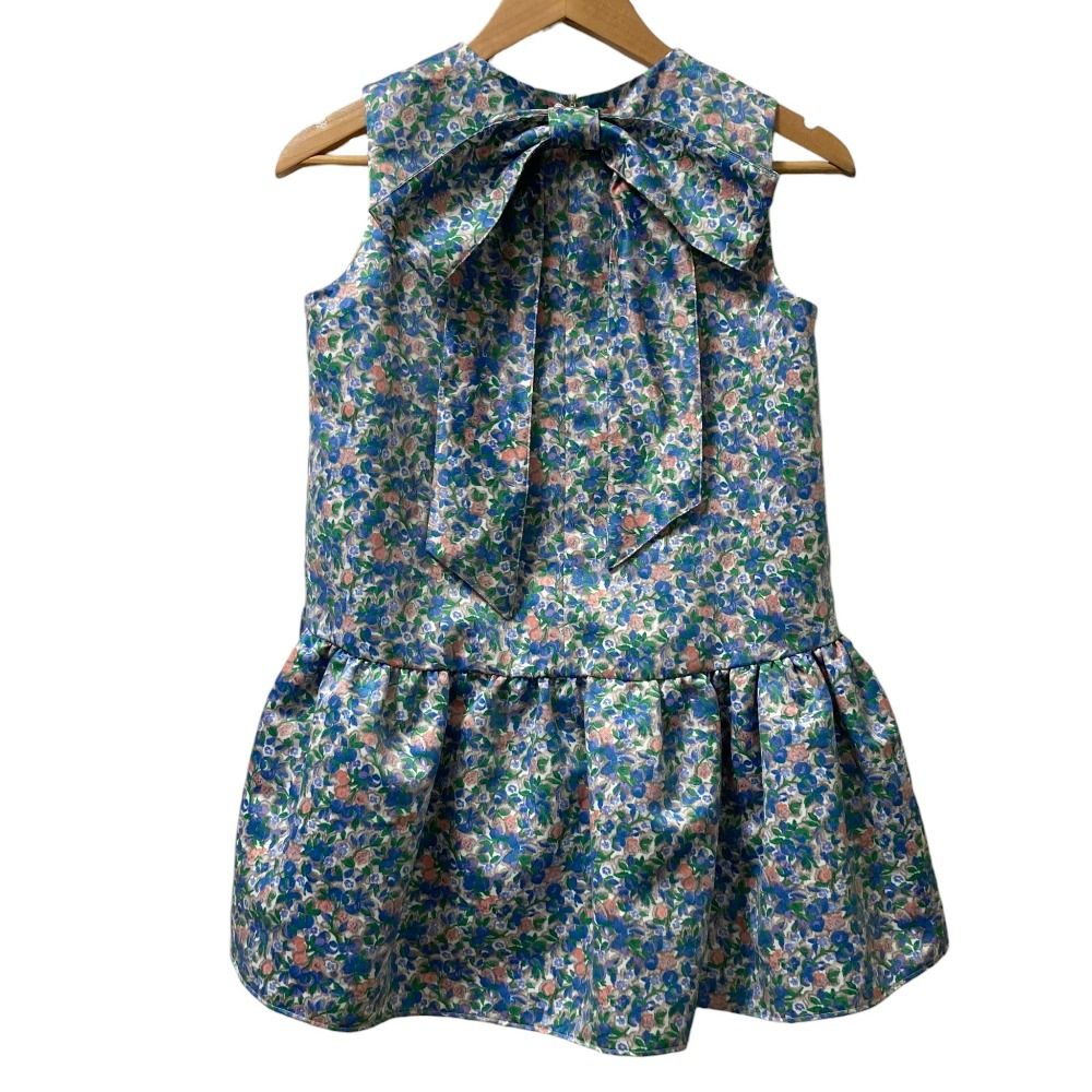  23 SS TSURU by Mariko Oikawa ツルバイマリコオイカワ Matine バックリボン ブラウス BL-1239930 フリーサイズ ブルー レディース 古着 ノースリーブ シャツ ブラウス