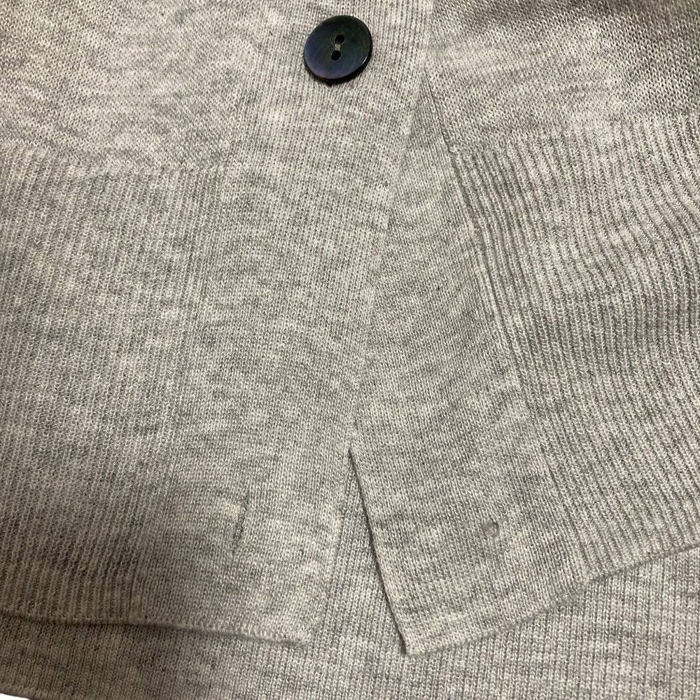  24 SS Theory luxe セオリーリュクス SHEER KNIT ROUGE Vネック シアーニットカーディガン サイズ38 グレー レディース 古着 長袖 カーディガン ボレロ アンサンブル