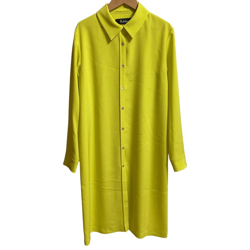 24SS Edition エディション トゥモローランド バックサテンジョーゼット シャツワンピース 34064106001 サイズ36 イエロー レディース 古着