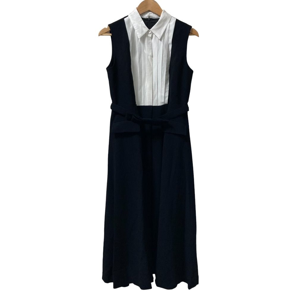 25SS GRACE Class グレースクラス シアータック切替ドレス ワンピース 0225135029 サイズ38 ブラック レディース 古着
