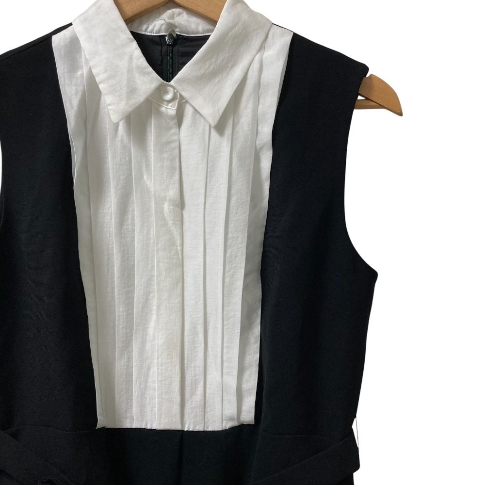 25 SS GRACE Class グレースクラス シアータック切替ドレス ワンピース サイズ38 ブラック レディース 古着