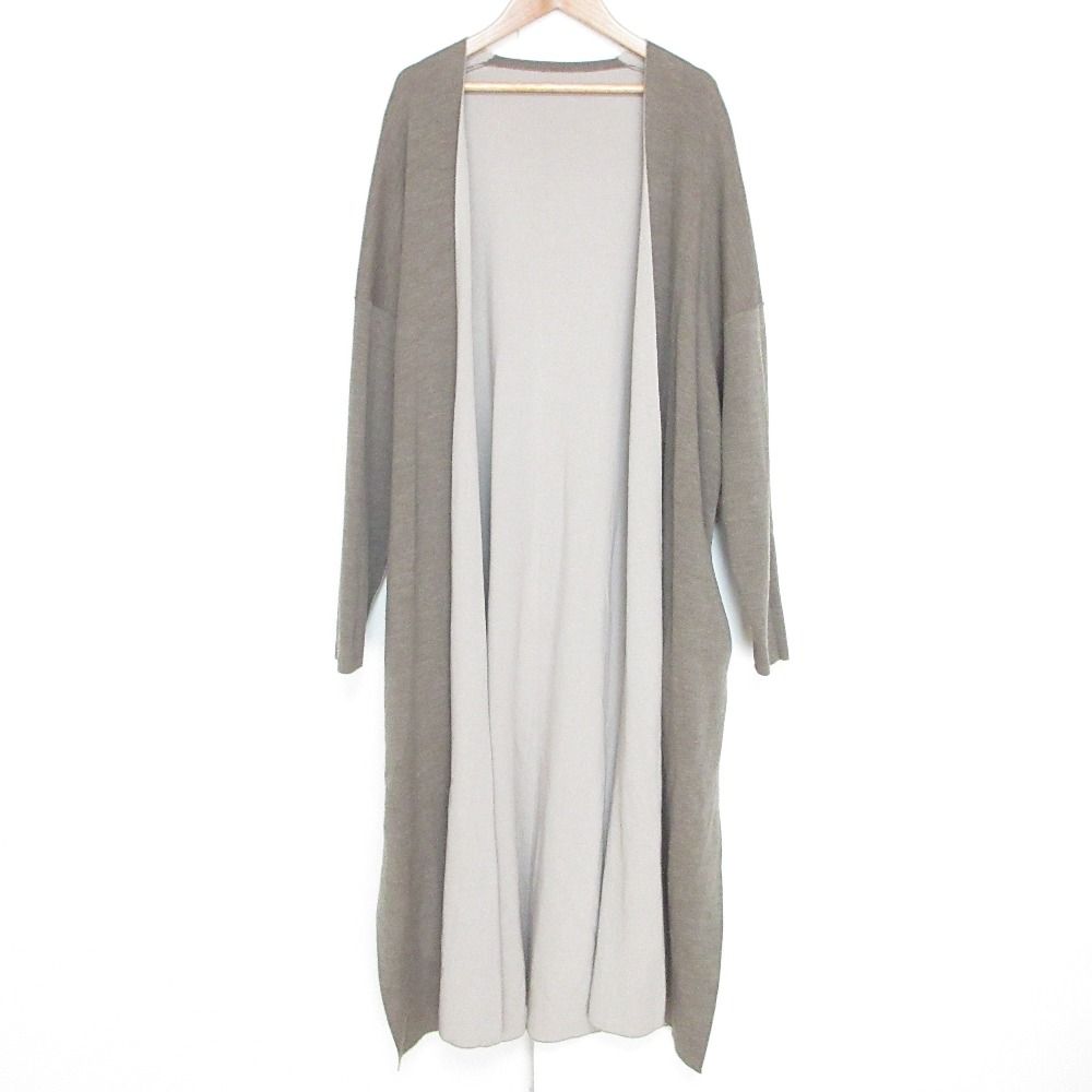 Chaos カオス ロング カーディガン コート F ブラウンベージュ レディース 古着