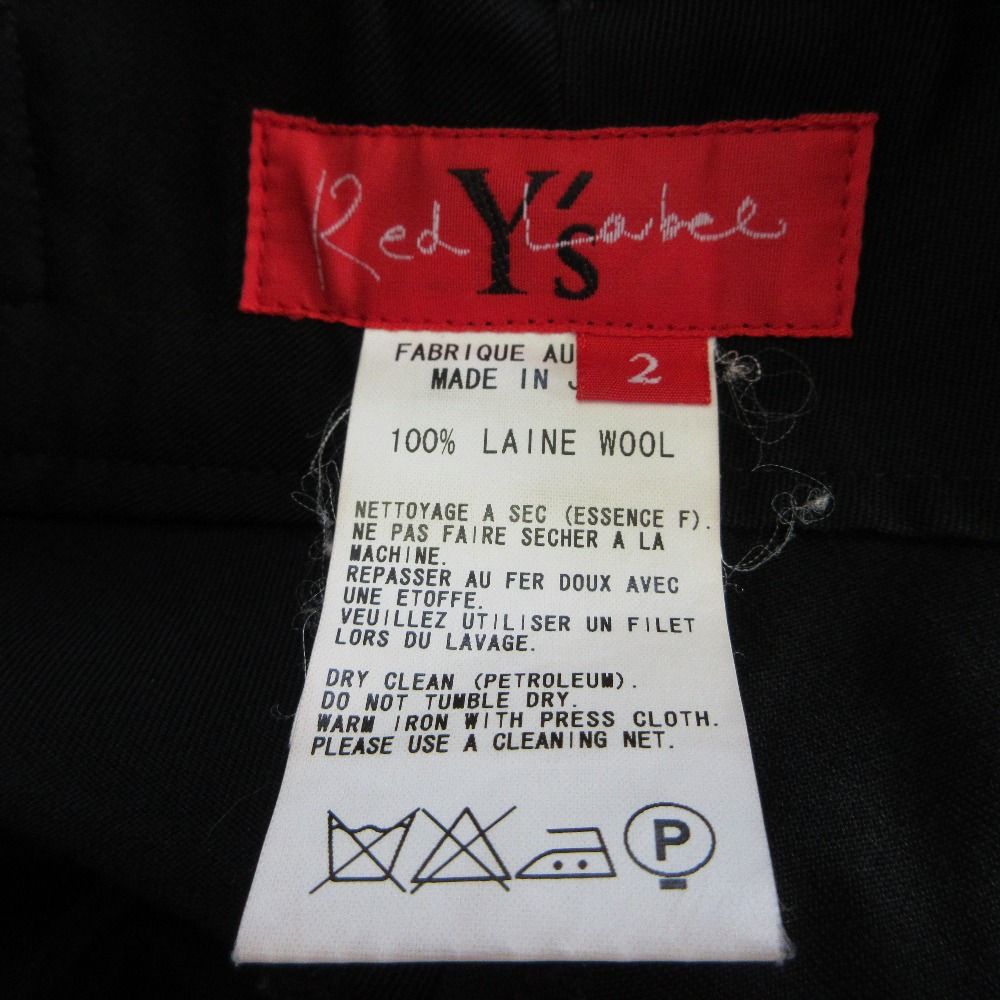  Y s Red Label ワイズ レッドレーベル ヨウジヤマモト バックベルト テーパードパンツ RE-P 62-126 サイズ2 ブラック レディース 古着 その他 パンツ