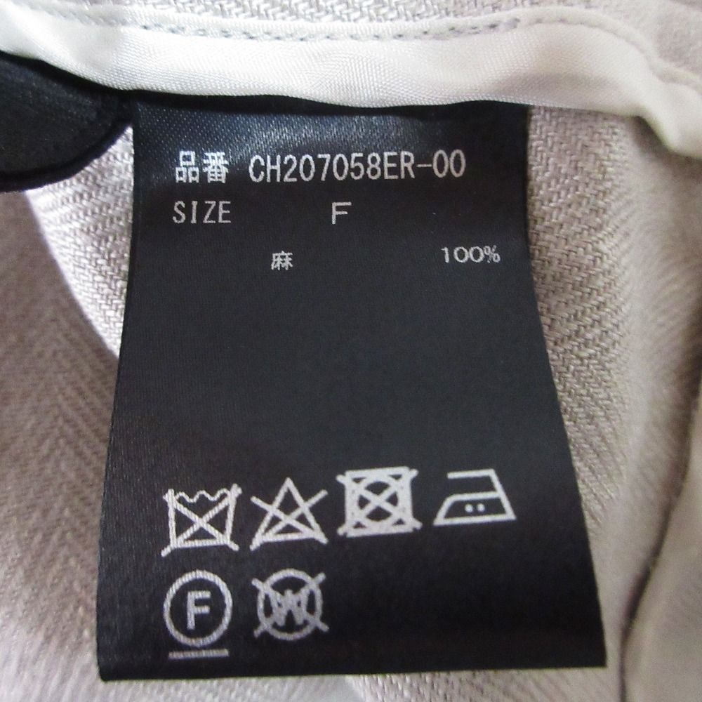  Chaos カオス リネン ヘリンボーン チューブベアトップ ビスチェ F ベージュ レディース 古着 ベアトップ チューブトップ トップス