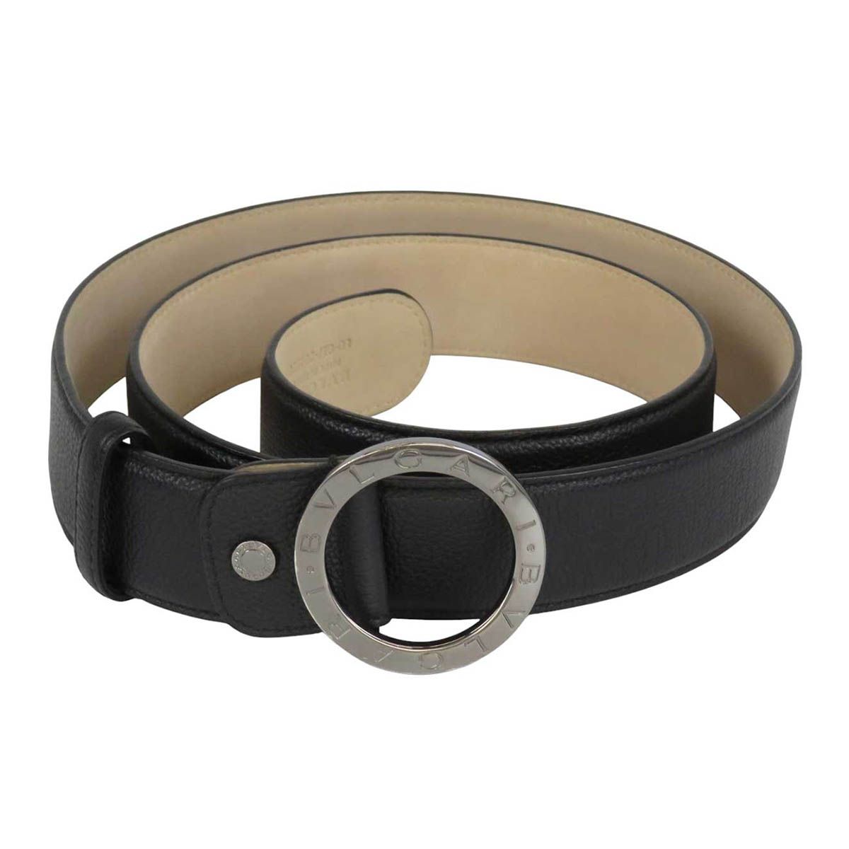 ブルガリ ダブルロゴ ベルト 110 44 メタル レザー ユニセックス ブラック BVLGARI アパレル 小物