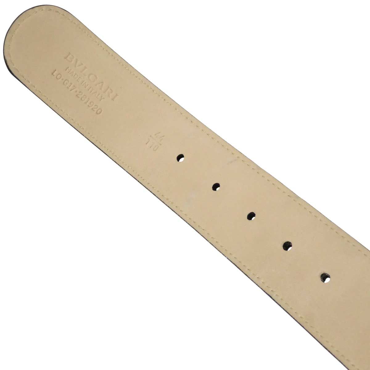 ブルガリ ダブルロゴ ベルト 110/44 メタル レザー ユニセックス  