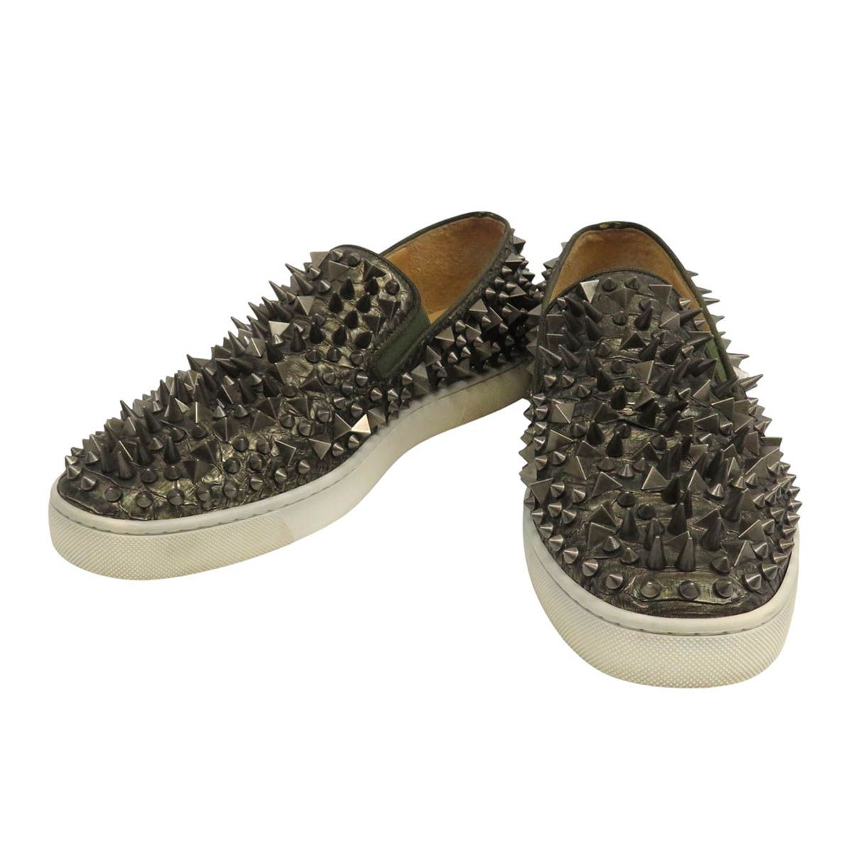 クリスチャンルブタン ローラーボート スパイク スリッポン メンズ カーキ Christian Louboutin アパレル 小物