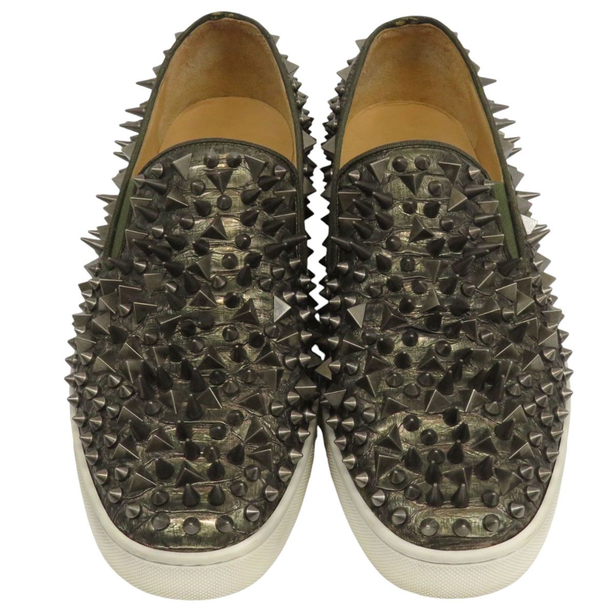クリスチャンルブタン ローラーボート スパイク スリッポン メンズ カーキ Christian Louboutin アパレル 小物