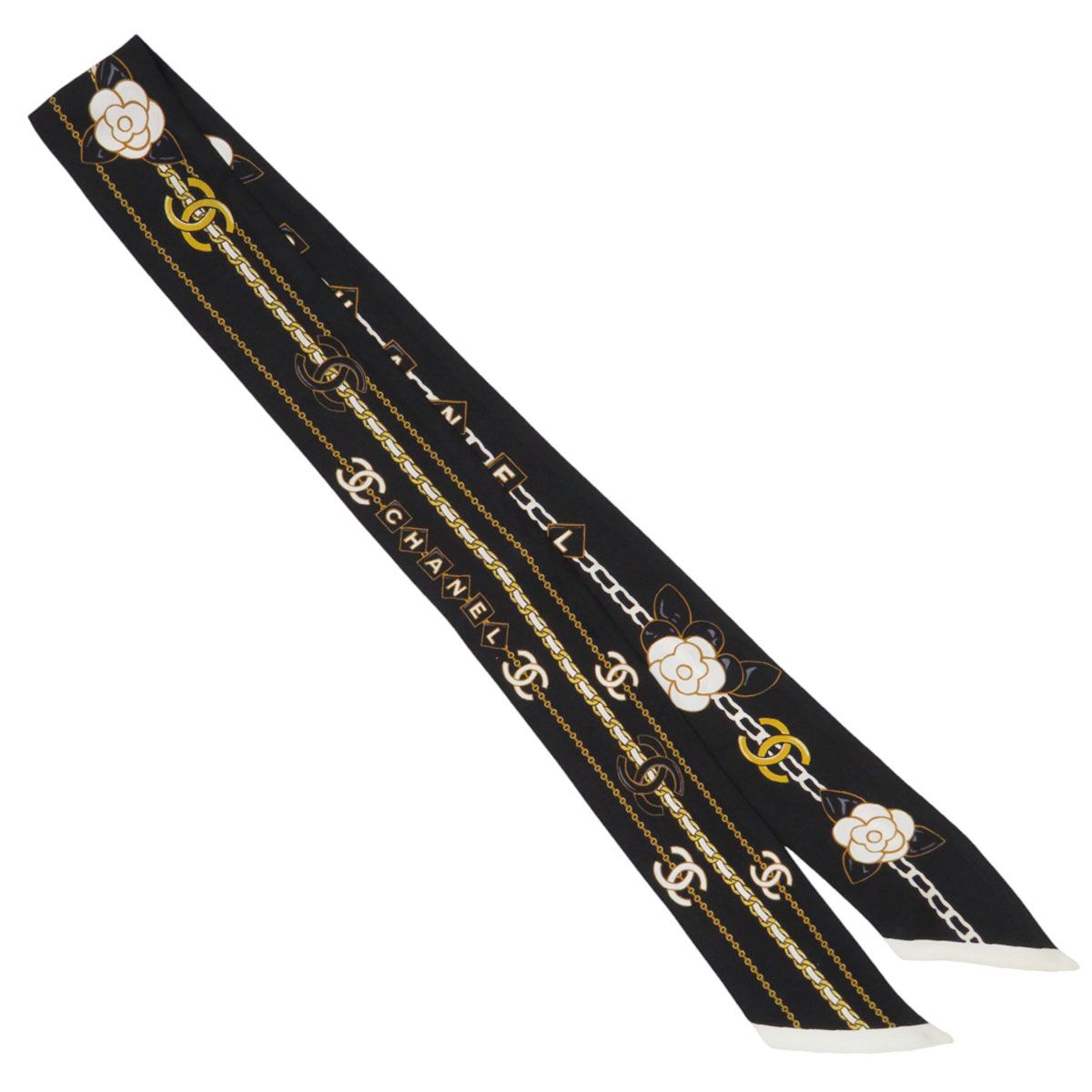シャネル ココマーク カメリア スカーフ レディース ブラック CHANEL アパレル 小物