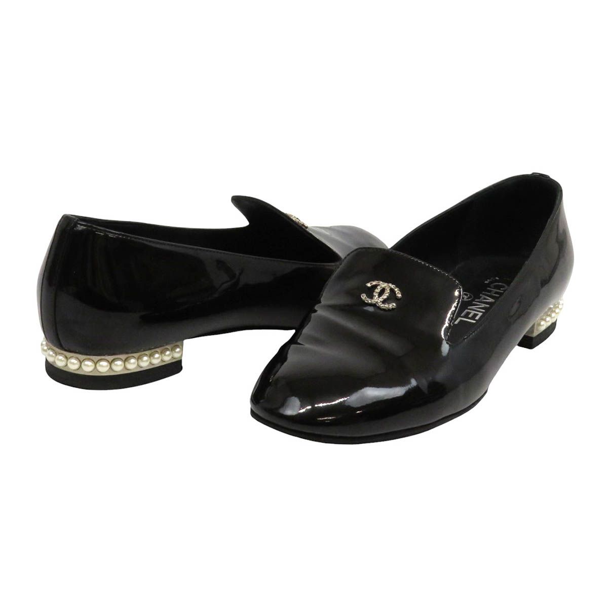 シャネル ココマーク コスチュームパール スリッポン G 30757 レディース ブラック CHANEL アパレル 小物