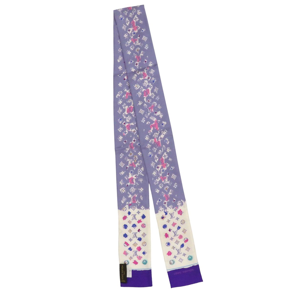 ルイヴィトン バンドー モノグラム スプラッシュ スカーフ ユニセックス パープル ホワイト LOUIS VUITTON アパレル 小物