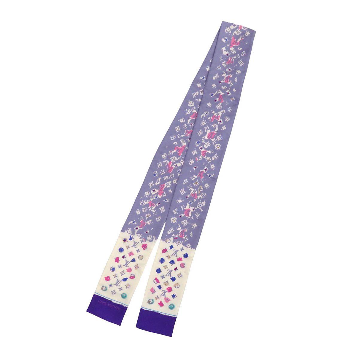 ルイヴィトン バンドー モノグラム スプラッシュ スカーフ ユニセックス パープル ホワイト LOUIS VUITTON アパレル 小物