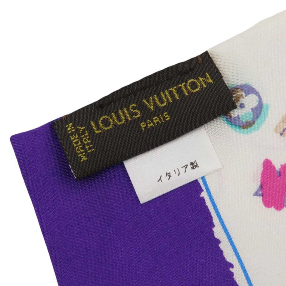  ルイヴィトン バンドー モノグラム スプラッシュ スカーフ ユニセックス パープル ホワイト LOUIS VUITTON アパレル 小物 バンダナ スカーフ 小物