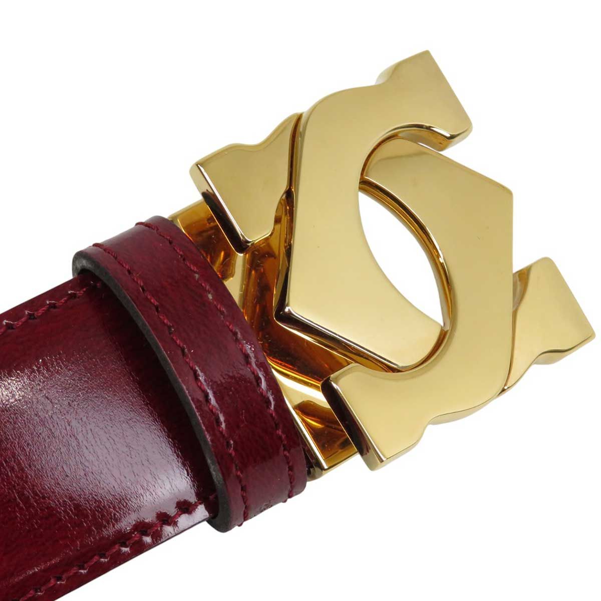 カルティエ ダブルC ロゴ ベルト ユニセックス ボルドー CARTIER アパレル 小物