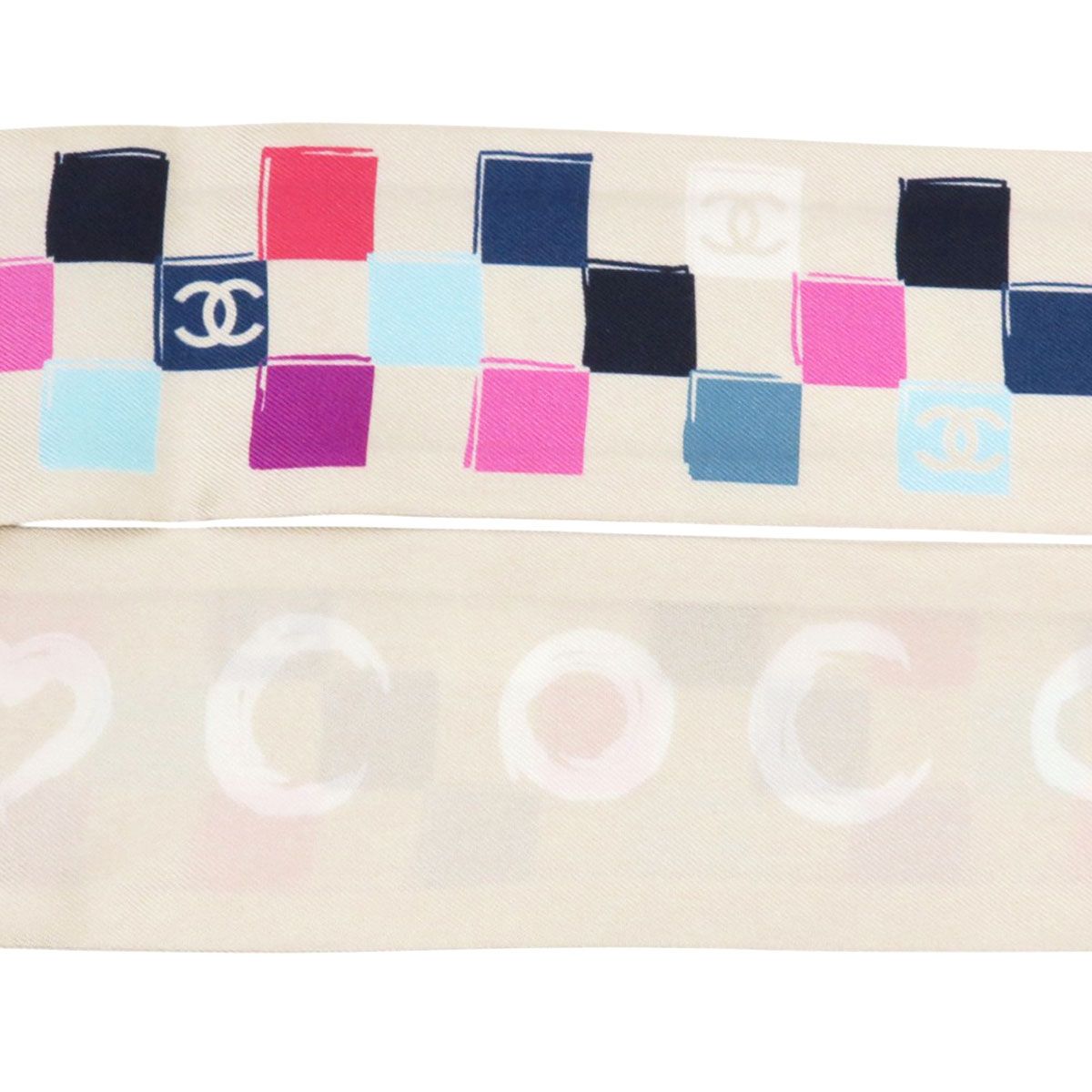  シャネル ココマーク スカーフ ユニセックス ライトベージュ マルチ CHANEL アパレル 小物 バンダナ スカーフ 小物