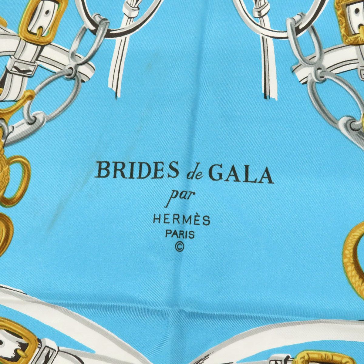 エルメス カレ 90 BRIDES de GALA ブリッド ドゥ ガラ ユニセックス ブルー ホワイト HERMES アパレル 小物