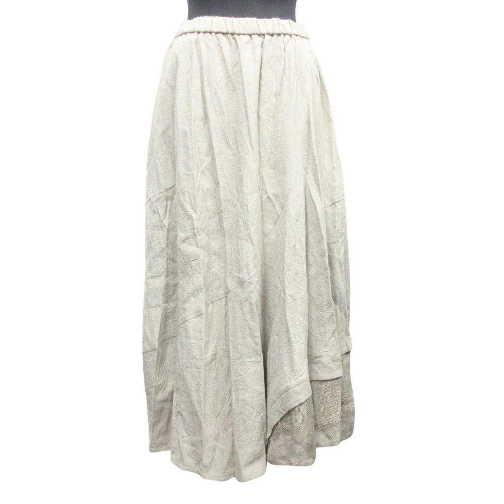 Sensounico センソユニコ 慈雨 リネン コットン イージー ロング フ スカート ボトムス 09122148 サイズ40 グレー レディース 古着