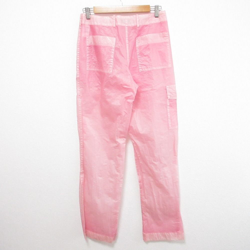 NINA RICCI ニナリッチ プリーツシャエル ストレートレッグ カーゴパンツ サイズ38 ピンク レディース 古着