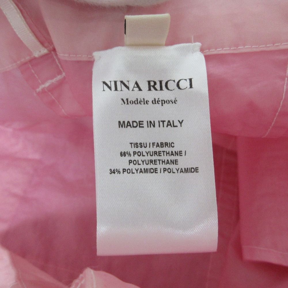  NINA RICCI ニナリッチ プリーツシャエル ストレートレッグ カーゴパンツ サイズ38 ピンク レディース 古着 ワークパンツ カーゴパンツ パンツ