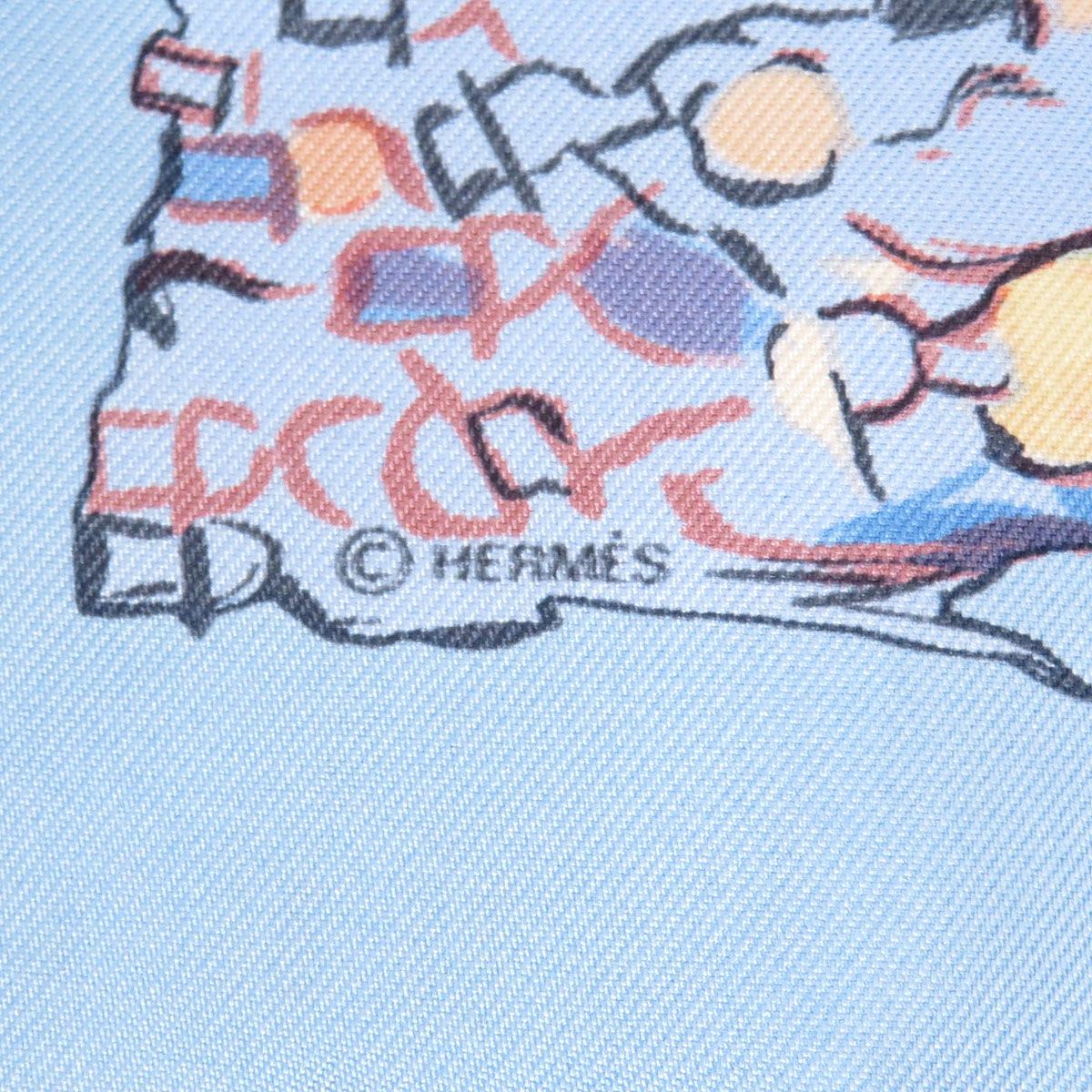  エルメス ガヴロッシュ パドック スカーフ ユニセックス ライトブルー HERMES アパレル 小物 バンダナ スカーフ 小物