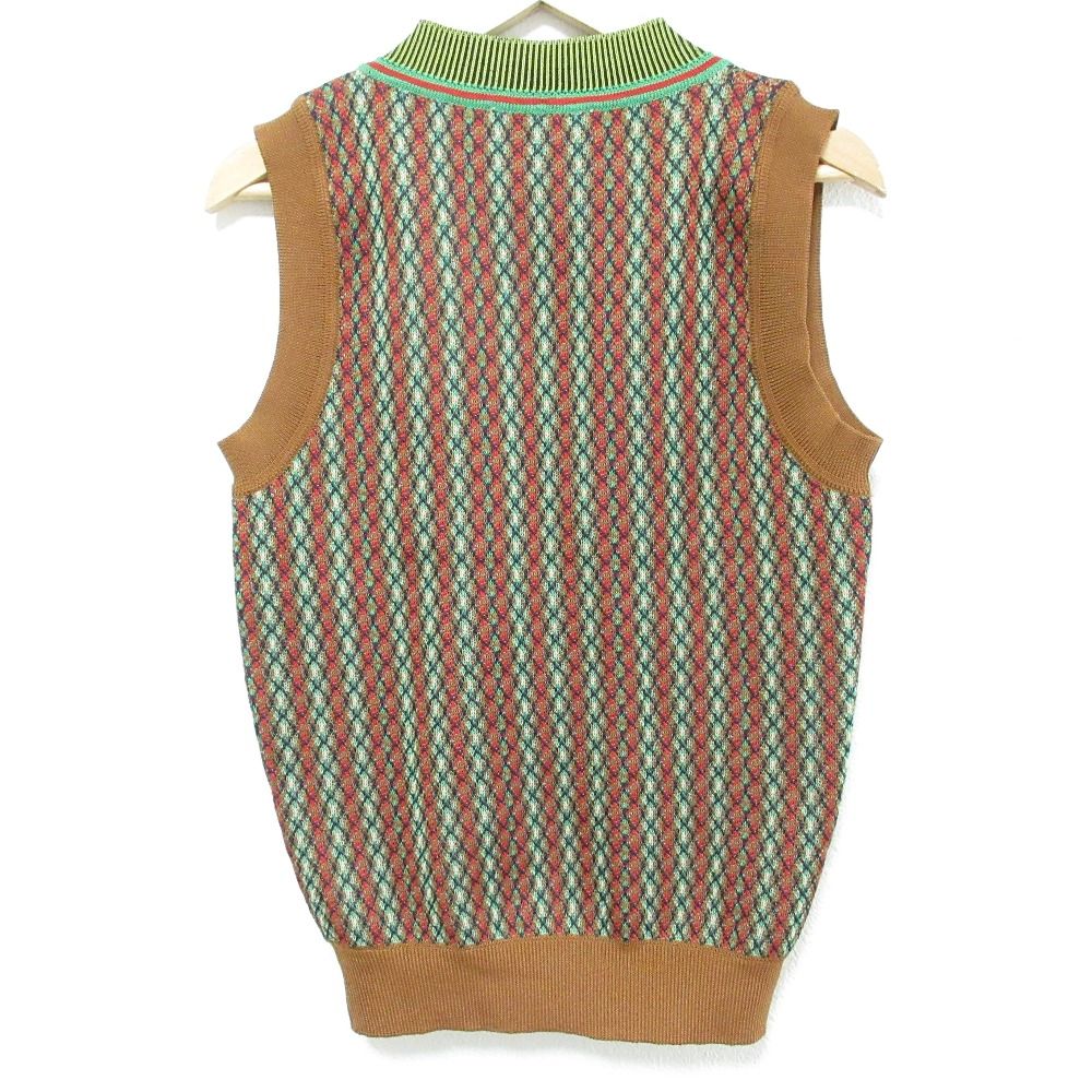 WALES BONNER ウェールズボナー VOLTA JAZZ Vネックニット ベスト プルオーバー サイズ1 マルチ レディース 古着