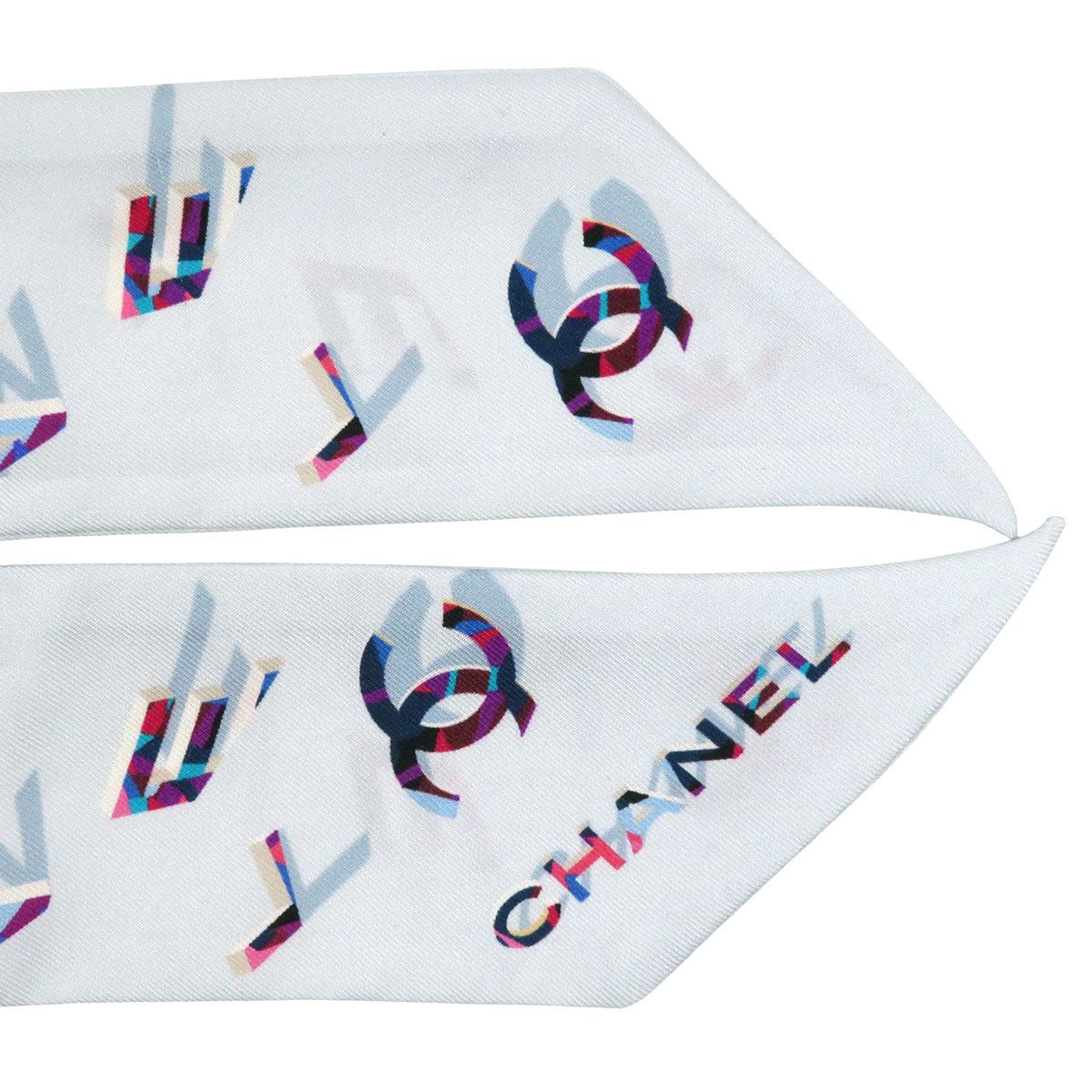  シャネル ココマーク スカーフ ユニセックス ライトブルー CHANEL アパレル 小物 バンダナ スカーフ 小物