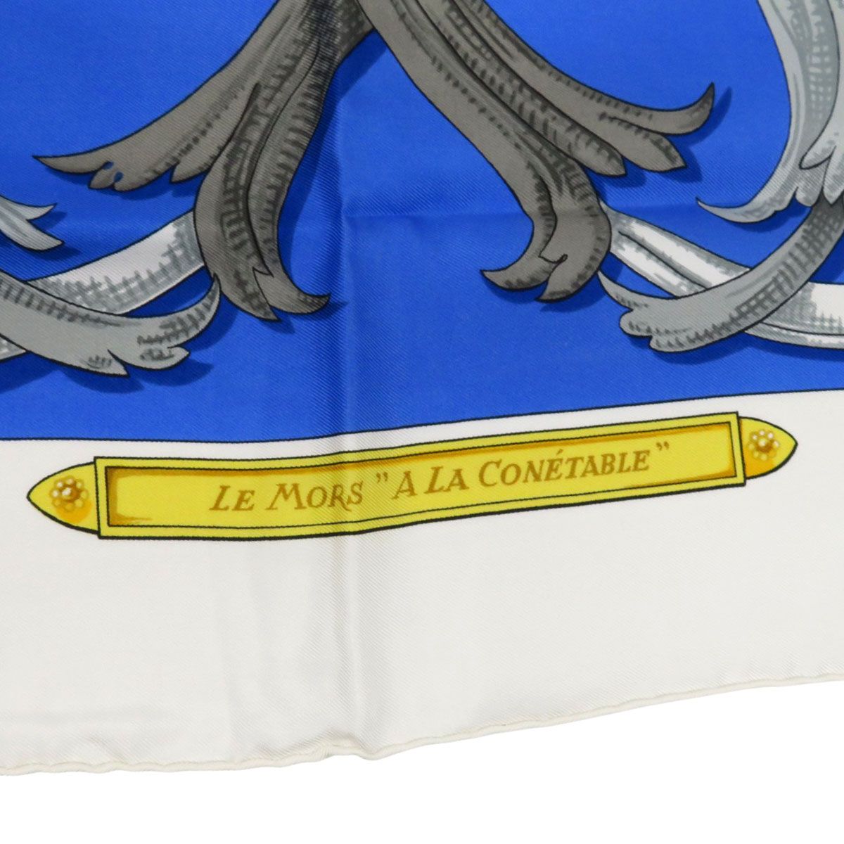 エルメス カレ 90 LE MORS A LA CONETABLE 轡の気品 ユニセックス ブルー HERMES アパレル 小物