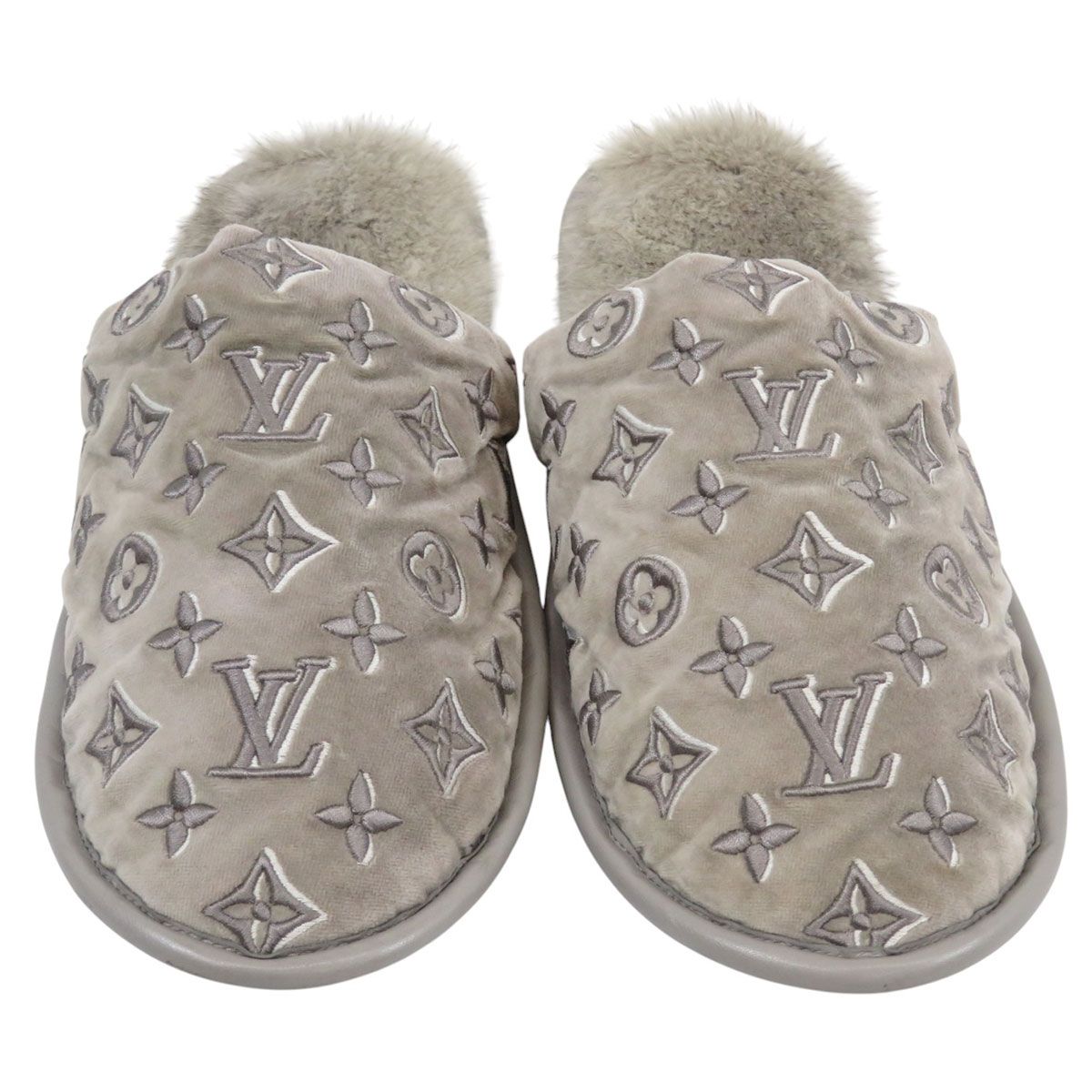 ルイヴィトン スイートライン ミュール ルームシューズ モノグラム ユニセックス グレー LOUIS VUITTON アパレル 小物