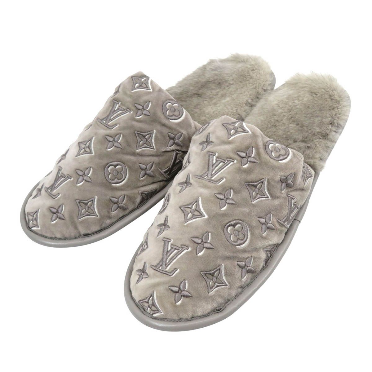 ルイヴィトン スイートライン ミュール ルームシューズ モノグラム ユニセックス グレー LOUIS VUITTON アパレル 小物