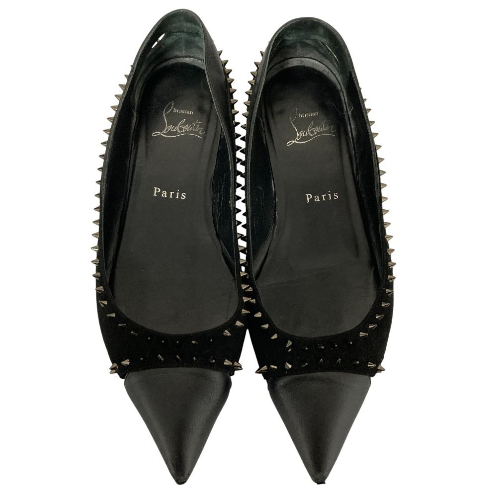 Christian Louboutin クリスチャンルブタン デュベット ポインテッドトゥ スタッズパンプス サイズ36.5 23.5 cm相当 ブラック レディース 古着